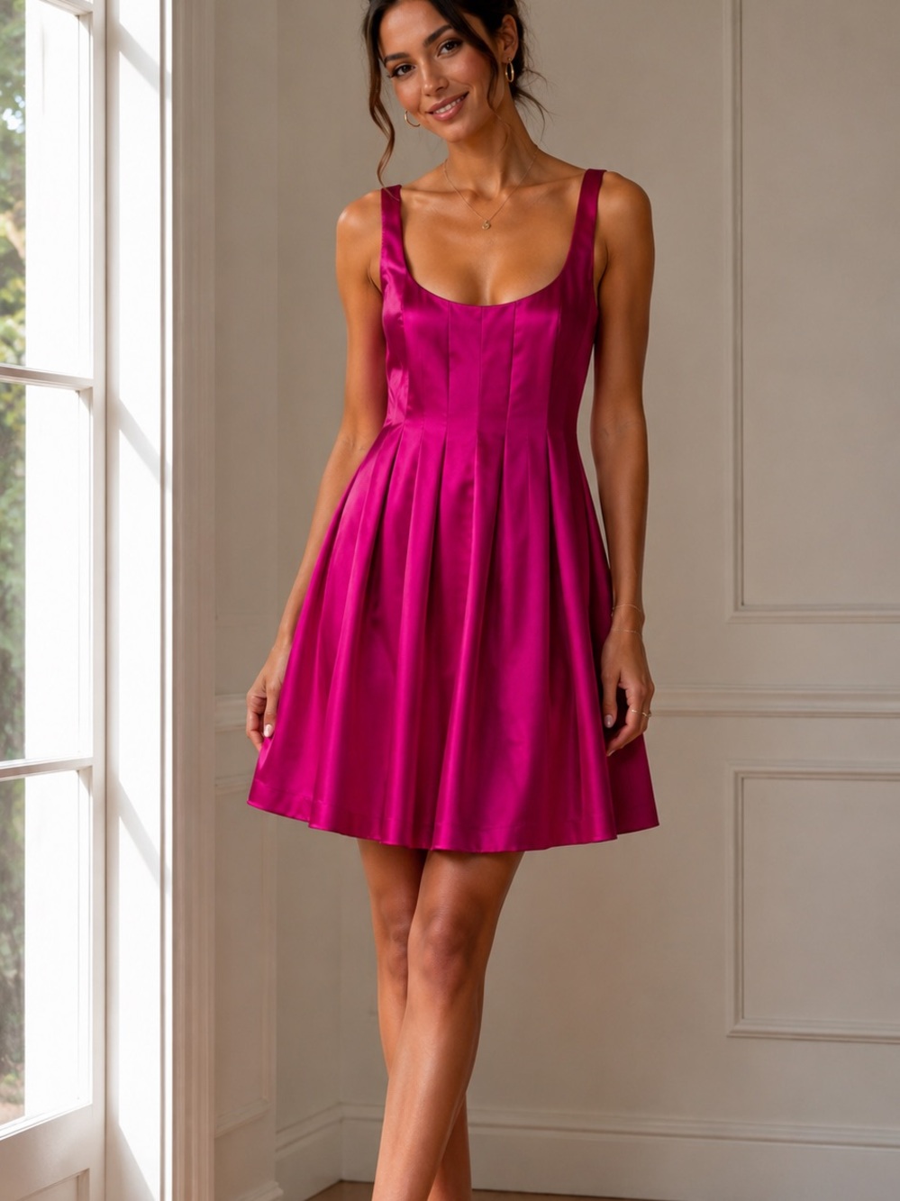 J Crew Women’s Hot Pink Dress A-line Mini Dress Party Cocktail Cotton 8